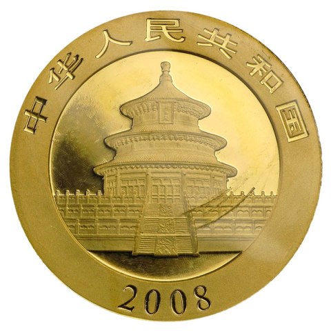 Chińska Panda 2008 złota moneta 1 oz z motywem pandy