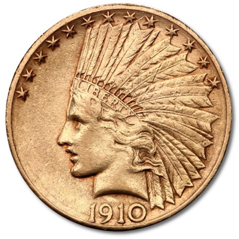 10 Dolarów Amerykański Orzeł "Indian Head" Złota Moneta | 1908-1933