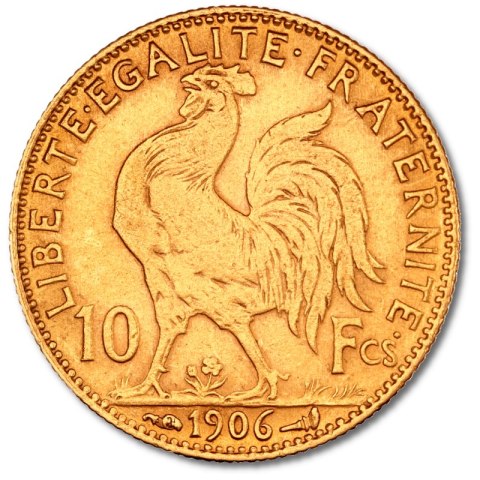 10 French Francs Marianne Rooster Gold Coin | 1899-1914