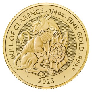 1/4 oz Tudor Beasts The Bull of Clarence Złota Moneta | 2023