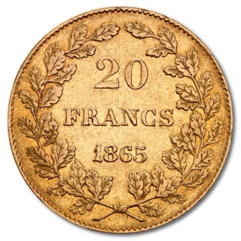 20 Franków Belgia Leopold I – złota moneta historyczna w kapslu