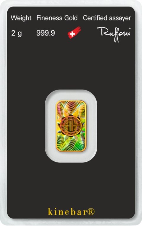 Rewers 2g sztabki Argor-Heraeus – hologram Kinegram® w blistrze