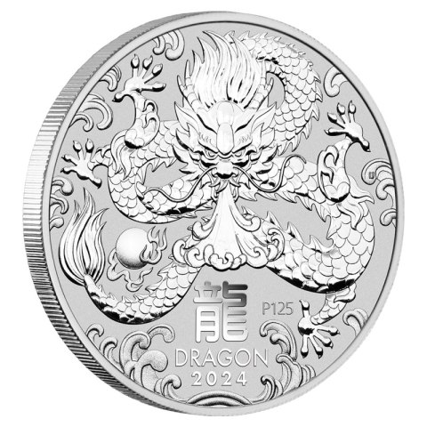 1 kg srebrna moneta Lunar III Rok Smoka 2024 w kapslu ochronnym – Perth Mint