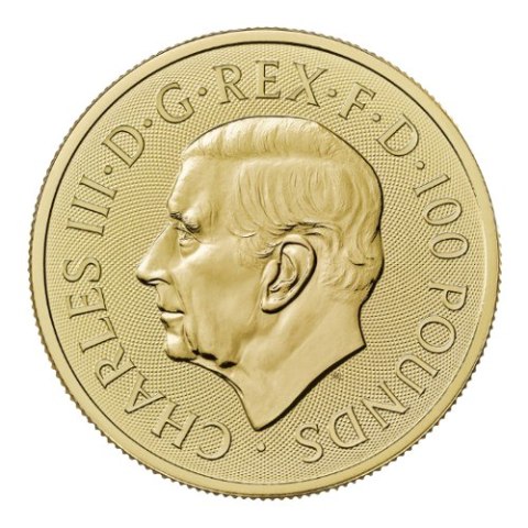 1 oz Bond of the 1970s złota moneta 2024 – awers z królem Karolem III