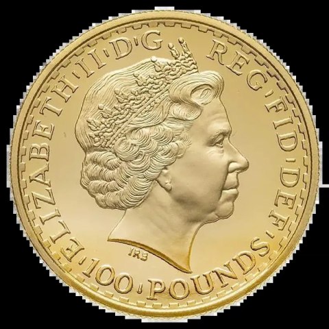 1 oz Britannia złota moneta do 2013 – awers z portretem Elżbiety II