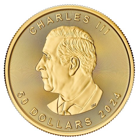 1 uncja złota Liść Klonowy 2024 z wizerunkiem króla Karola III – Royal Canadian Mint