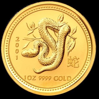 1 Uncja Lunar I Rok Węża Złota Moneta | 2001