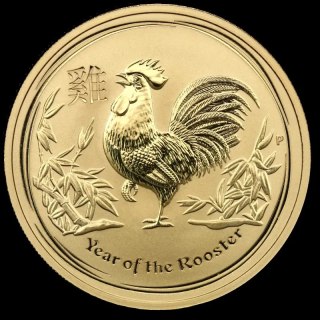 1 Uncja Lunar II Rok Koguta Złota Moneta | 2017