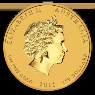 1 Uncja Lunar II Rok Królika Złota Moneta | 2011