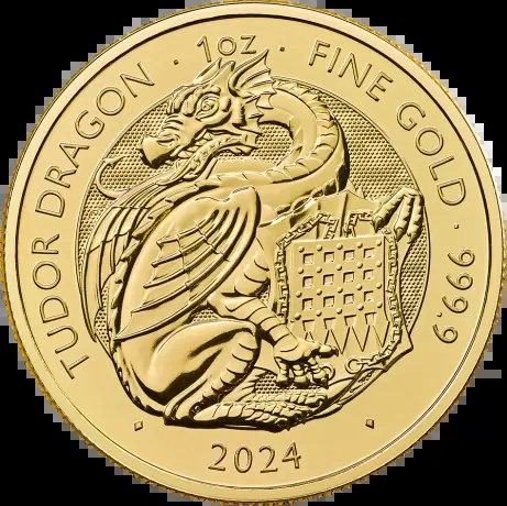 1 oz Tudor Beasts Smok 2024 złota moneta w kapslu