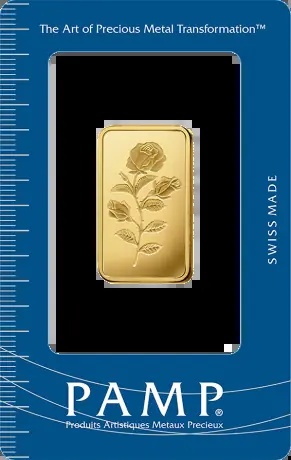 1/2 oz Złota Sztabka PAMP Róża z motywem róży w blisterze CertiPAMP – GoldInvest24