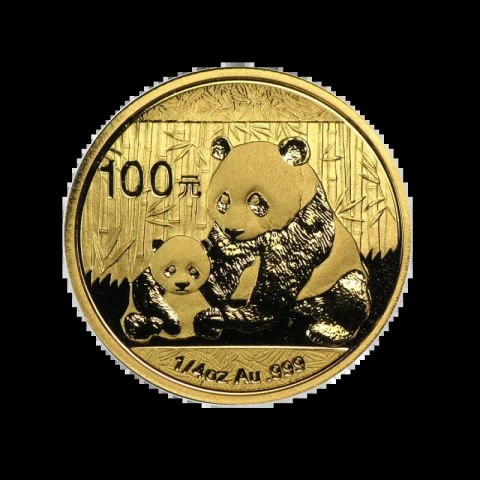 1/4 oz Chińska Panda złota moneta – rewers z wizerunkiem pandy