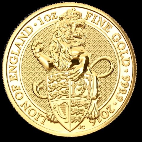 1 oz Queen’s Beasts Lion Gold Coin 2016 in protective capsule