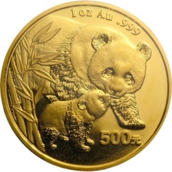 1 oz Chińska Panda 2004 złota moneta – awers ze Świątynią Nieba