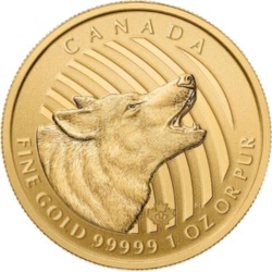 1 oz Gold Call of the Wild Howling Wolf 2014