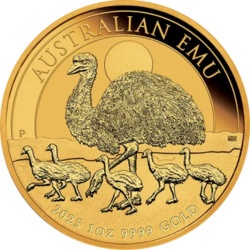 Złota moneta 1 oz Emu 2025 Perth Mint – australijska moneta inwestycyjna z emu, próba 999,9
