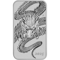 1 oz Smok Prostokątna Srebrna Moneta | 2025