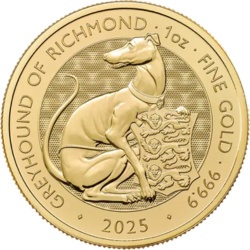 1 oz Tudor Beasts Greyhound of Richmond Gold Coin 2025