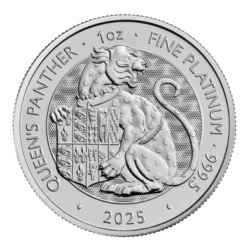 1 oz Tudor Beasts Pantera Królowej Platynowa Moneta | 2025