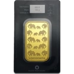 100 g gold bar Elephant Rand Refinery 999.9 – złota sztabka inwestycyjna