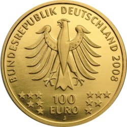 1-2 oz Złota Moneta 100 Euro Niemcy mieszane roczniki awers w kapslu ochronnym