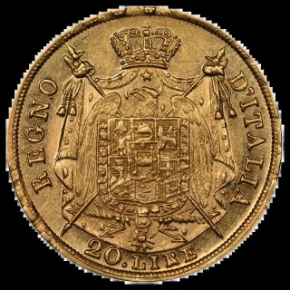 20 Lirów Włochy Napoleon I Złota Moneta | 1808 - 1814
