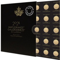 25 x 1g Liść Klonowy MapleGram Złote Monety | 2025