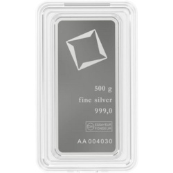 500g Srebrna Sztabka | Valcambi | Bita