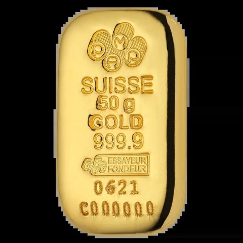 Złota sztabka 50g PAMP Suisse – CertiPack z certyfikatem