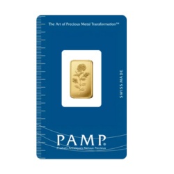 5 g PAMP Rosa Gold Bar in original blister
