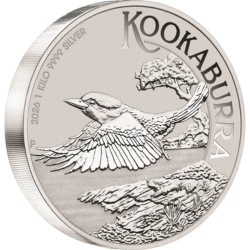 1 kg Kookaburra 2026 silver coin Perth Mint in protective capsule