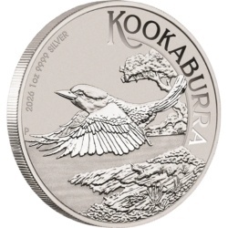 1 oz Kookaburra 2026 silver bullion coin Perth Mint in protective capsule
