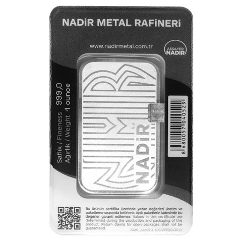 1 oz Silver Bar | Nadir Metal Rafineri