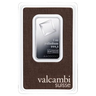1 oz Palladium Bar | Valcambi