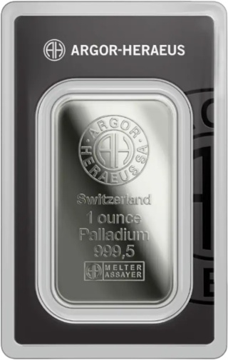 1 oz Palladium Bar Argor-Heraeus