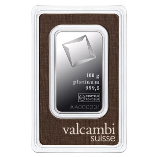 100 g Platinum Bar | Valcambi