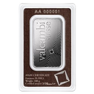 100 g Platinum Bar | Valcambi