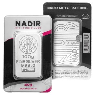 100 g Minted Silver Bar | Nadir Metal Rafineri