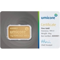 10 g Gold Bar Umicore