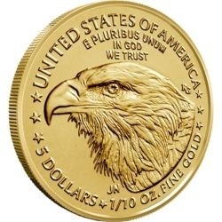 1/10 oz American Eagle Gold Coin 2026 in a protective capsule – obverse