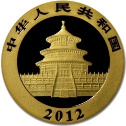 1/2 oz Chinese Panda gold coin, 999 fineness, in protective capsule