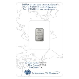 1 g Platinum Bar | PAMP Fortuna
