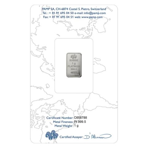 1 g Platinum Bar | PAMP Fortuna