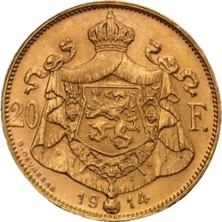 20 Franks Belgium Albert I Gold Coin | 1909 -1934