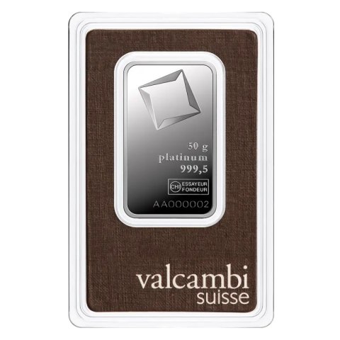 50 g Platinum Bar | Valcambi