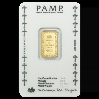 5 g Cross of Christianity Gold Bar | PAMP Suisse