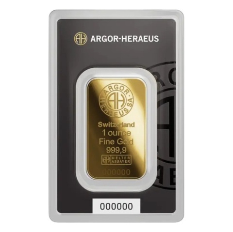 1 oz Gold Bar | Argor-Heraeus – obverse