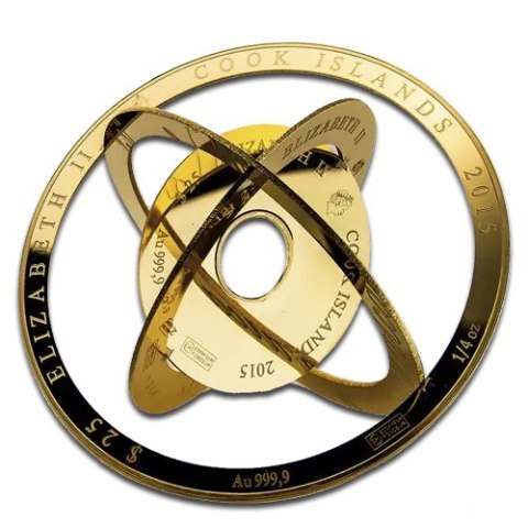 1 oz Cook Islands Armillary Sphere Gold Coin Valcambi