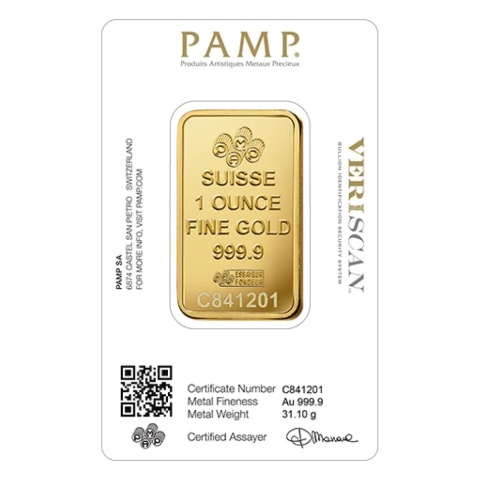 1 oz Gold Bar | PAMP Fortuna – reverse
