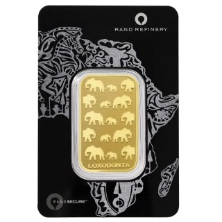 1 oz Gold Bar Loxodonta Africana | Rand Refinery